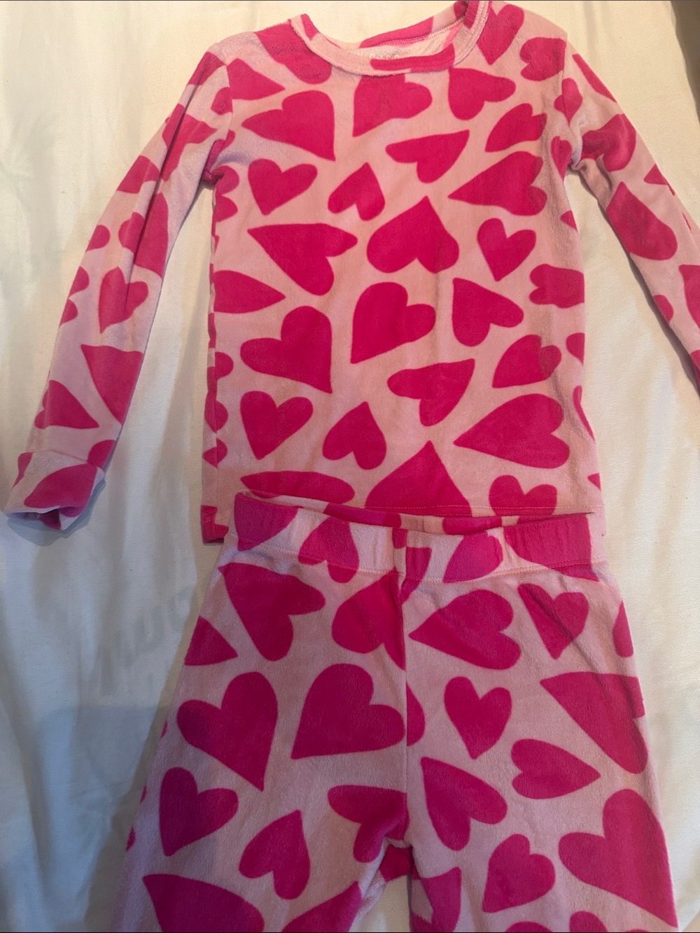 Cat & Jack Pink and Hot Pink Heart Pajama Set